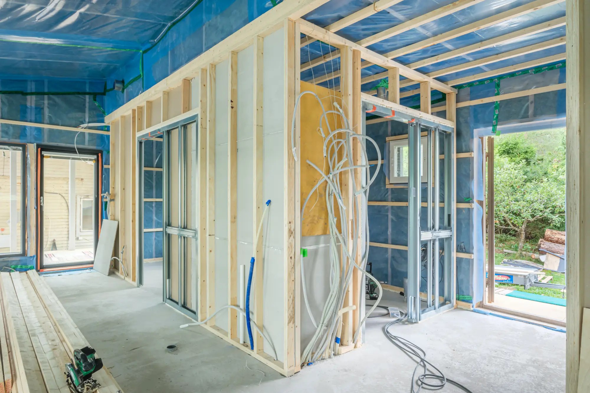 Schuifdeur in gipswand